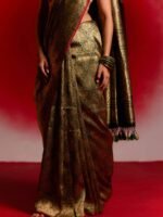 Gaurangi (Bottle Green Brocade Saree) - Image 4