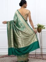 Amulya (Brocade Green Banarasi Silk Saree) - Image 3