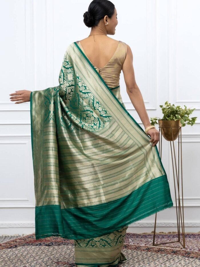 Amulya (Brocade Green Banarasi Silk Saree) - Image 3