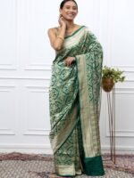 Amulya (Brocade Green Banarasi Silk Saree) - Image 2
