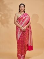 Tanishka (Brocade Pink Jangla Saree)