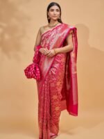 Tanishka (Brocade Pink Jangla Saree) - Image 2