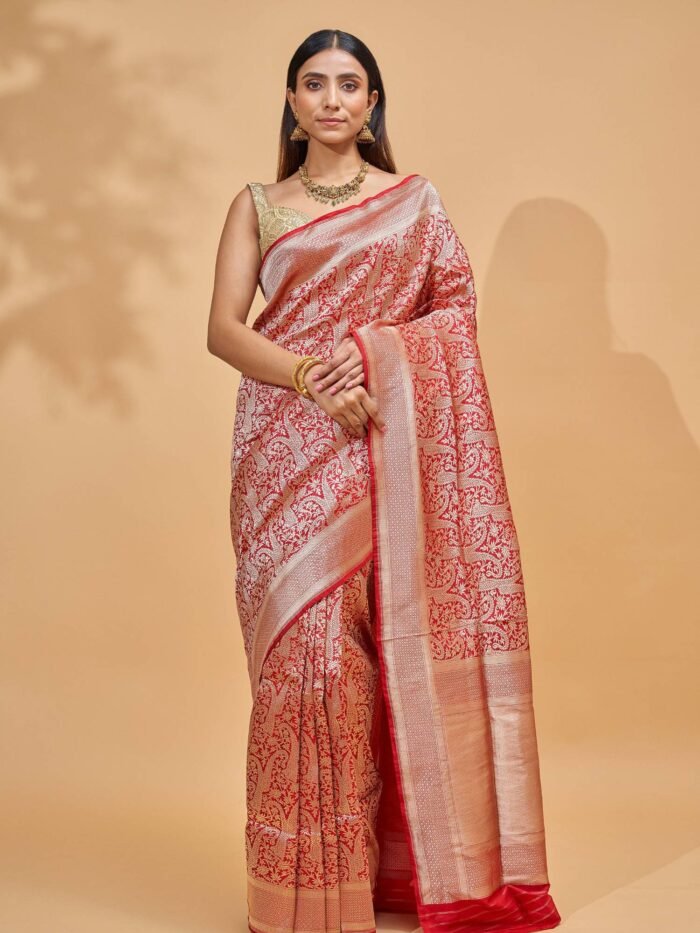 Nitya (Brocade Red Paisley Saree) - Image 1