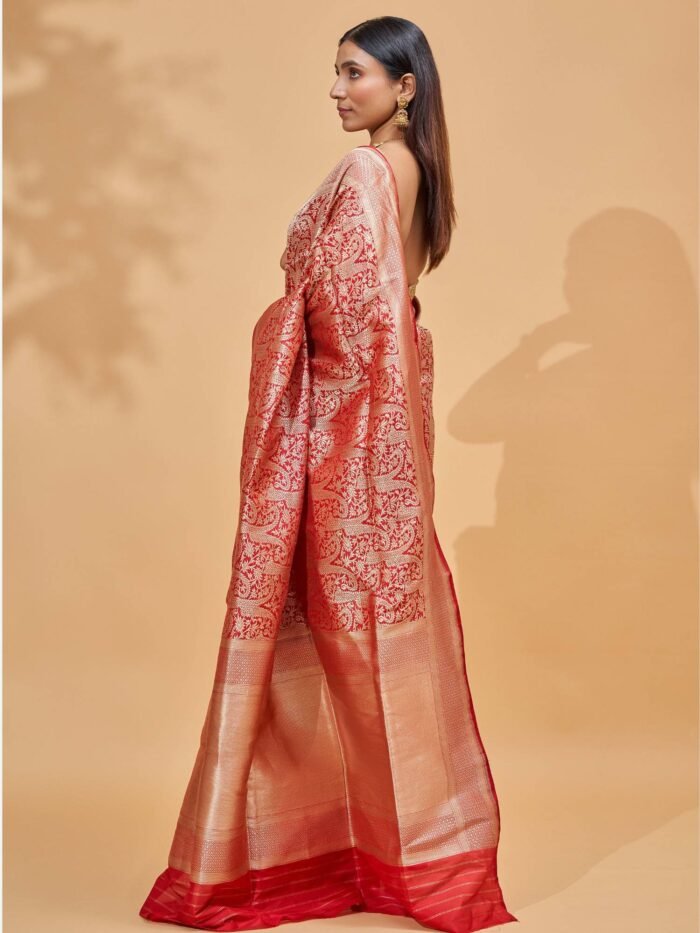 Nitya (Brocade Red Paisley Saree) - Image 3