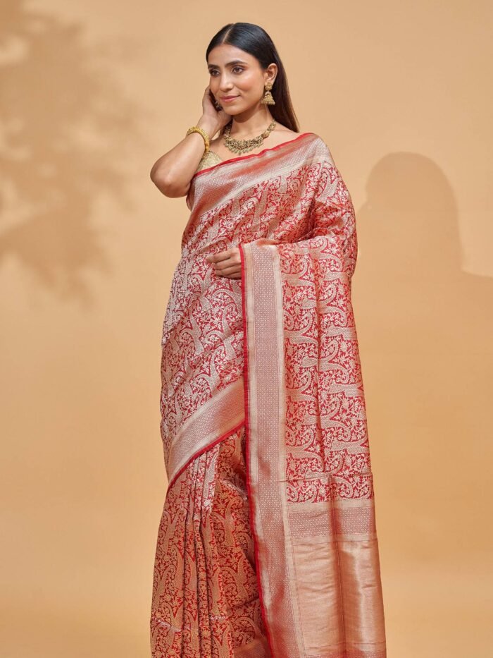 Nitya (Brocade Red Paisley Saree) - Image 2
