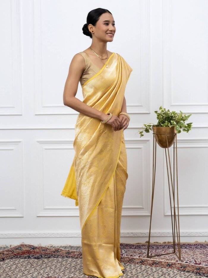 Ira (Brocade Yellow Banarasi Silk Saree) - Image 2