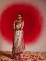 Kalindi (Tussar Georgette Pink Bandhini Saree)