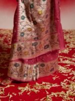 Kalindi (Tussar Georgette Pink Bandhini Saree) - Image 5