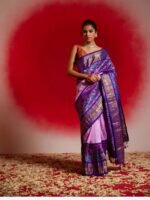 Tavishi (Fusion Kanchi Ikkat Bandhini Saree)