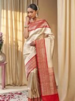 Ganga (Katan Silk Kadwa Red Border Saree) - Image 3
