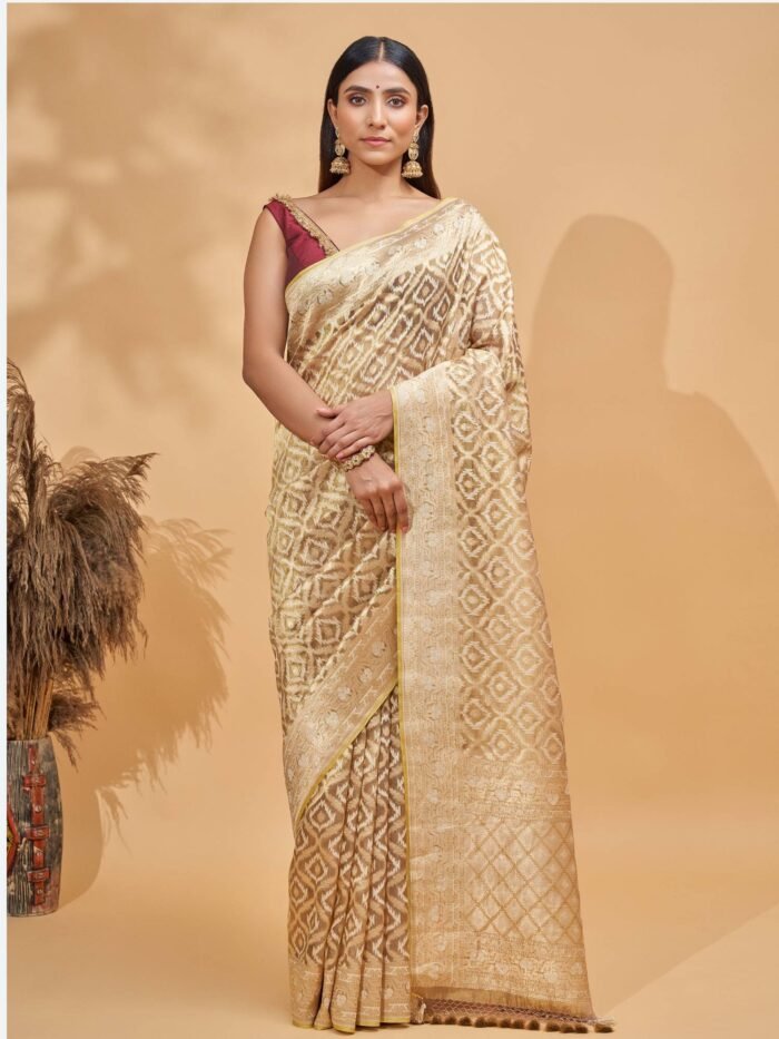 Vedika (Gold Sona Rupa Jaal Tissue Saree) - Image 1