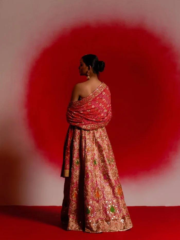 Harini (Bandhani Hand Embroidered Lehenga) - Image 3