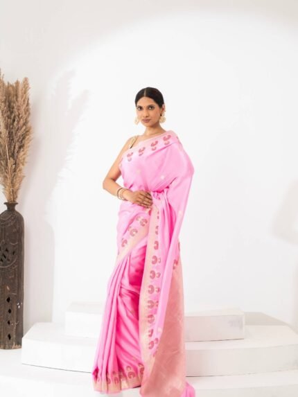 Shambhavi (Hot Pink Kadwa Mushru Satin Saree)