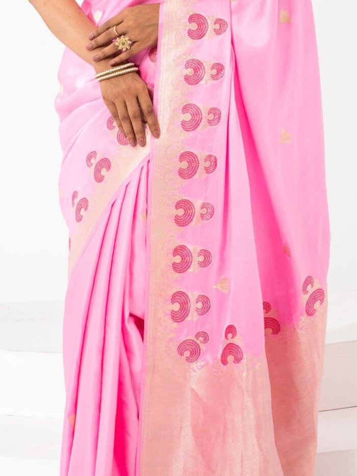Shambhavi (Hot Pink Kadwa Mushru Satin Saree) - Image 5