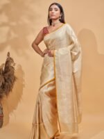 Chaitali (Ivory Satin Saree) - Image 2