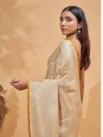 Chaitali (Ivory Satin Saree) - Image 3