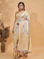 Sharanya (Ivory Tussar Georgette Jaal Saree) - Image 2