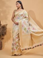 Sharanya (Ivory Tussar Georgette Jaal Saree) - Image 4