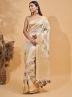 Sharanya (Ivory Tussar Georgette Jaal Saree) - Image 3