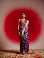 Sitara (Purple Katan Banarasi Jangla Saree)
