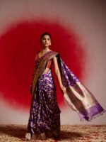 Sitara (Purple Katan Banarasi Jangla Saree) - Image 3