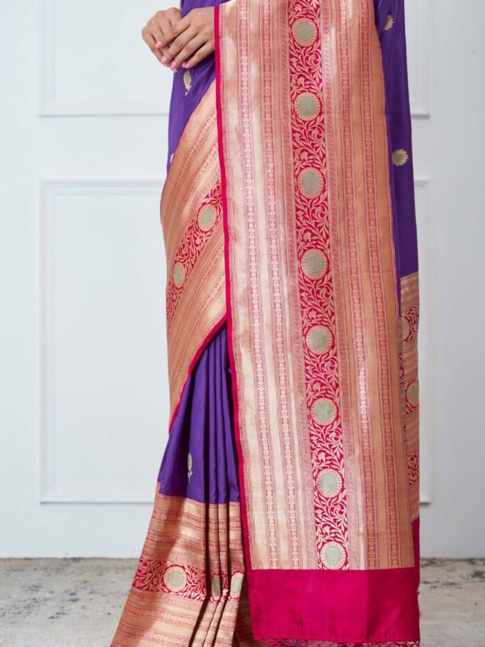 Saanvi (Katan Silk Purple Pink Saree) - Image 5
