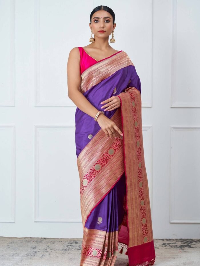 Saanvi (Katan Silk Purple Pink Saree) - Image 1