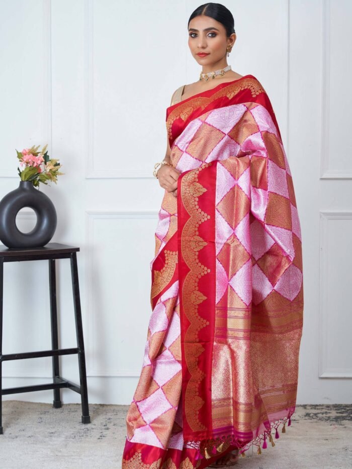 Lavanya (Kora Banarasi Barfi Jaal Saree) - Image 3