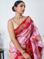 Lavanya (Kora Banarasi Barfi Jaal Saree) - Image 5