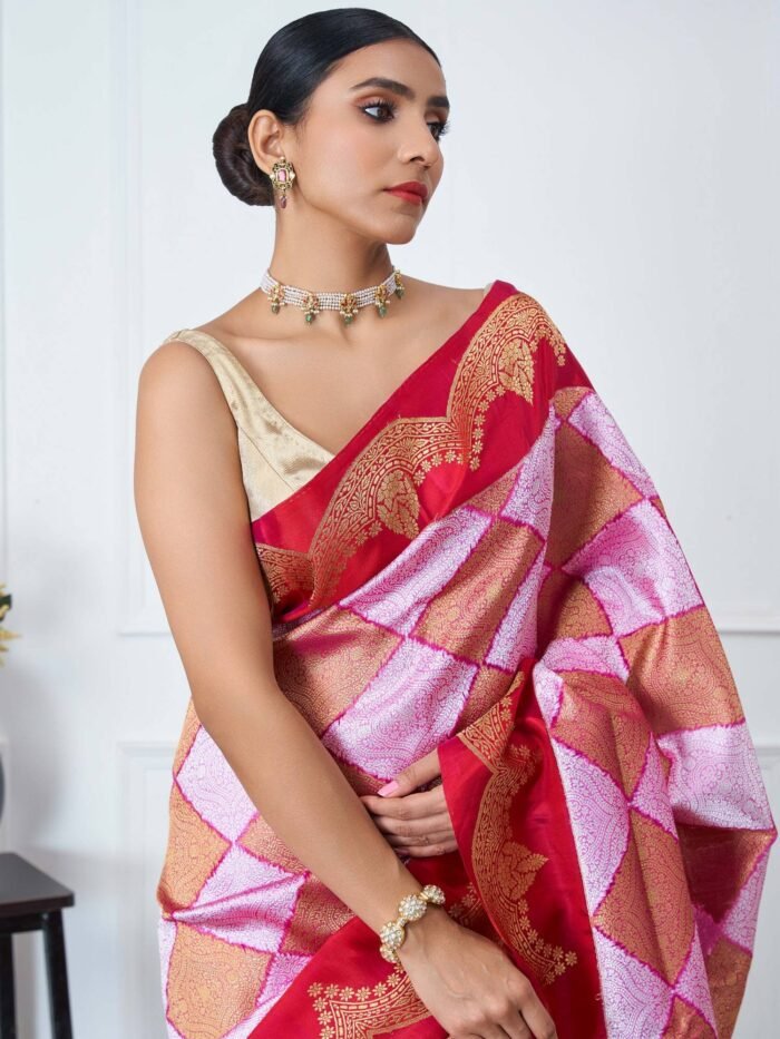 Lavanya (Kora Banarasi Barfi Jaal Saree) - Image 5