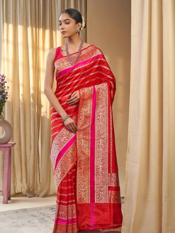 Lakshmi (Sona Rupa Shikargah Kadwa Katan Saree) - Image 3