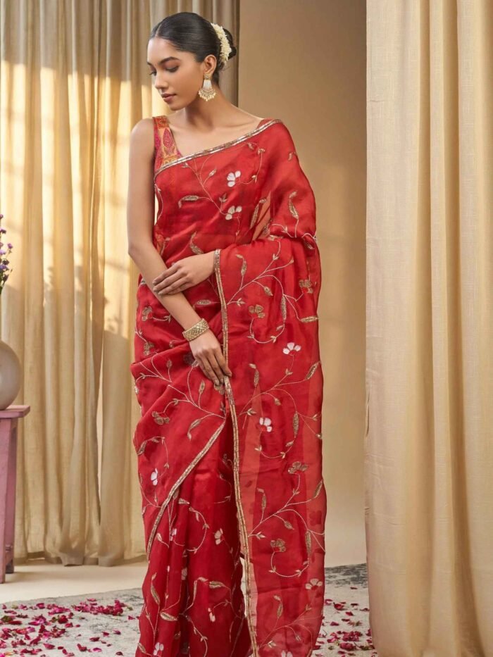 Lavana (Pure Organza Handloom Embroidered Saree) - Image 3