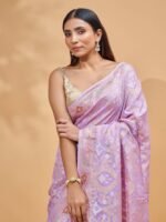 Swara (Lavender Georgette Banarasi Saree) - Image 5