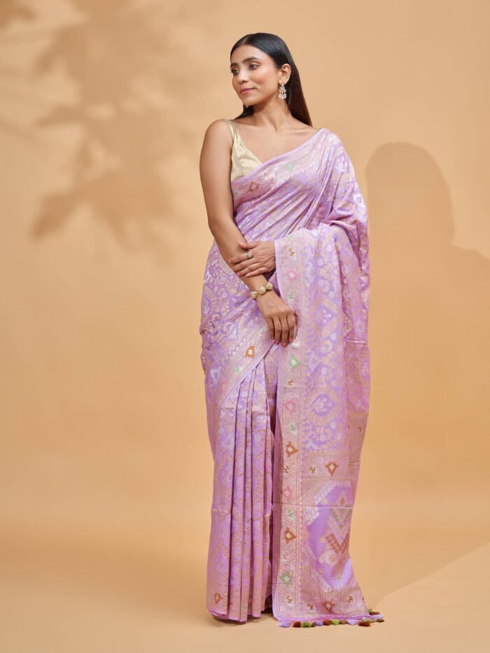 Swara (Lavender Georgette Banarasi Saree) - Image 2