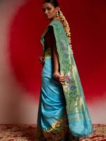 Krithika (Blue Paithani Lotus Border Saree) - Image 5