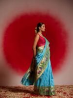 Krithika (Blue Paithani Lotus Border Saree) - Image 3