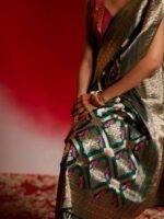 Prarthana (Meenal Green Birds Jangla Saree) - Image 5