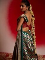 Prarthana (Meenal Green Birds Jangla Saree) - Image 4
