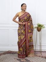 Mridula (Maroon Tussar Pen Kalamkari Saree) - Image 2