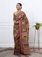 Mridula (Maroon Tussar Pen Kalamkari Saree)
