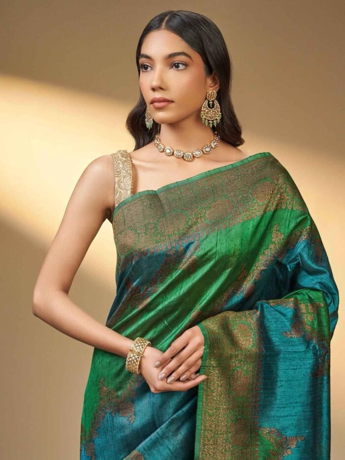 Moksha (Tussar Kadwa Rangkat Antique Zari Saree) - Image 4