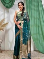 Blue kanjivaram silk saree