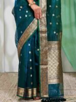 Blue kanjivaram silk saree