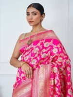 Revathi (Allover Katan Kadwa Fushia Pink Saree) - Image 5