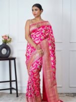 Revathi (Allover Katan Kadwa Fushia Pink Saree) - Image 2
