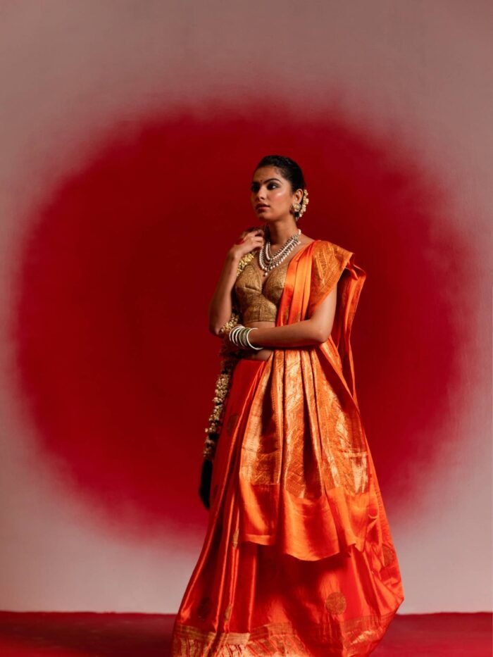 Sumedha (Orange Kadwa Mushru Silk Saree) - Image 2