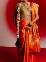 Sumedha (Orange Kadwa Mushru Silk Saree) - Image 5