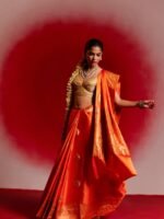 Sumedha (Orange Kadwa Mushru Silk Saree) - Image 3