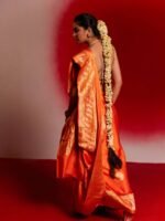 Sumedha (Orange Kadwa Mushru Silk Saree) - Image 4
