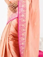 Lakshita (Peach Pink Kadwa Mushru Satin Saree) - Image 6